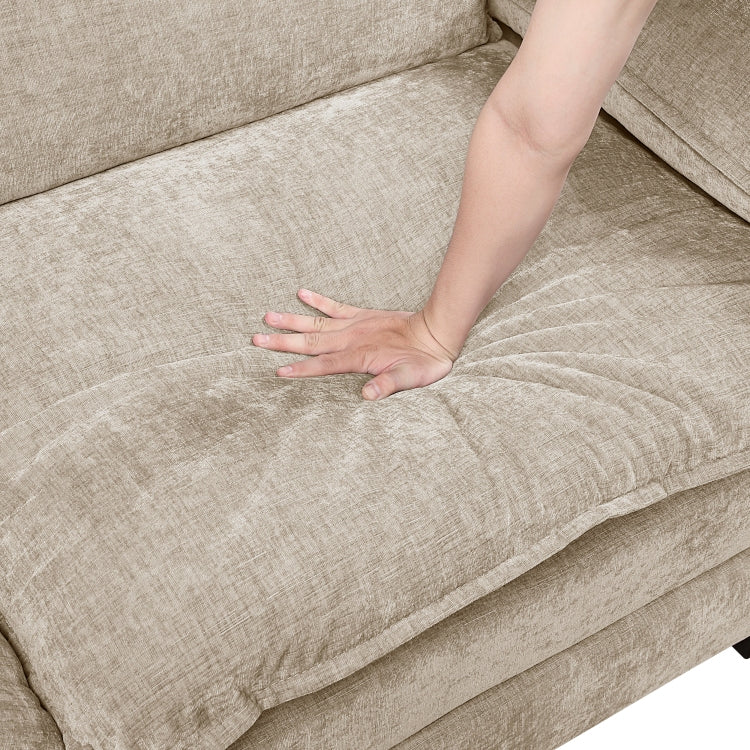 Modern Style Armless Chair Taupe Chenille Fabric Upholstery Contemporary Living Room Furniture 1Pc Durable Plywood Plush Comfort