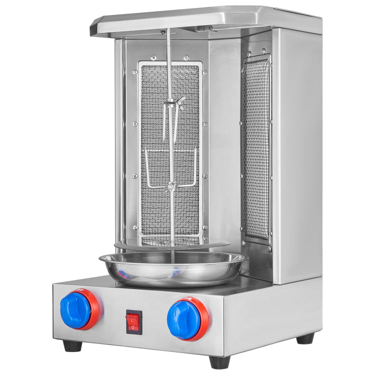 Shawarma Grill Machine, 13 Lbs Capacity, Chicken Shawarma Cooker Machine With 2 Burners, Gas Vertical Broiler Gyro Rotisserie Oven Doner Kebab Machine, For Home Restaurant Kitchen Parties