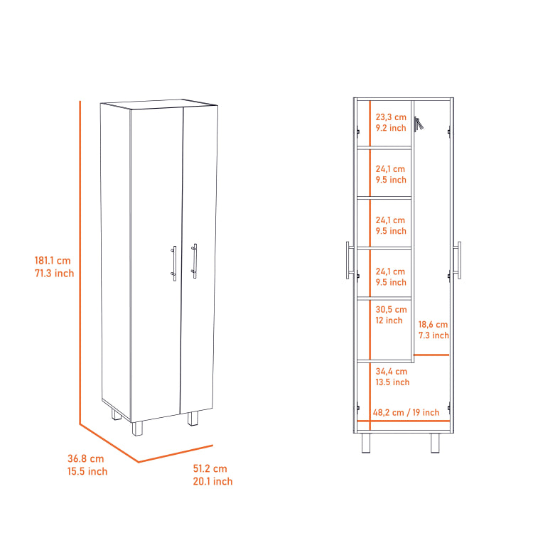 White 4 Door 2 Piece Kitchen Set, Utility Sink Cabinet And Pantry Cabinet