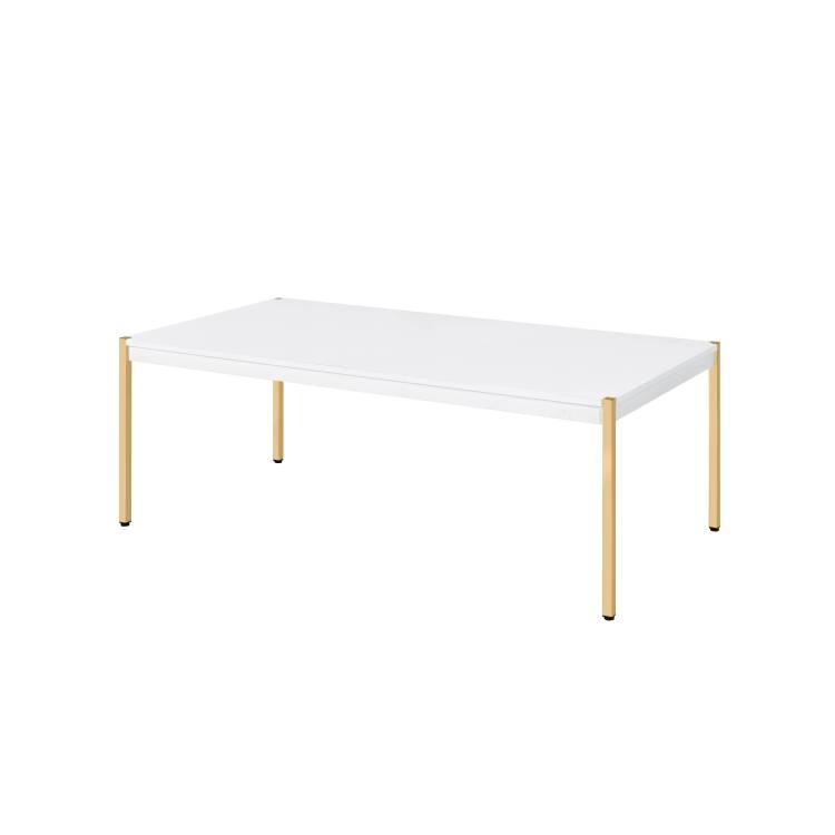 Otrac White & Gold Finish Coffee Table
