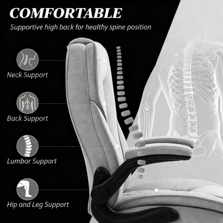 High Back Office Chair, Adjustable Ergonomic Design For Home & Office