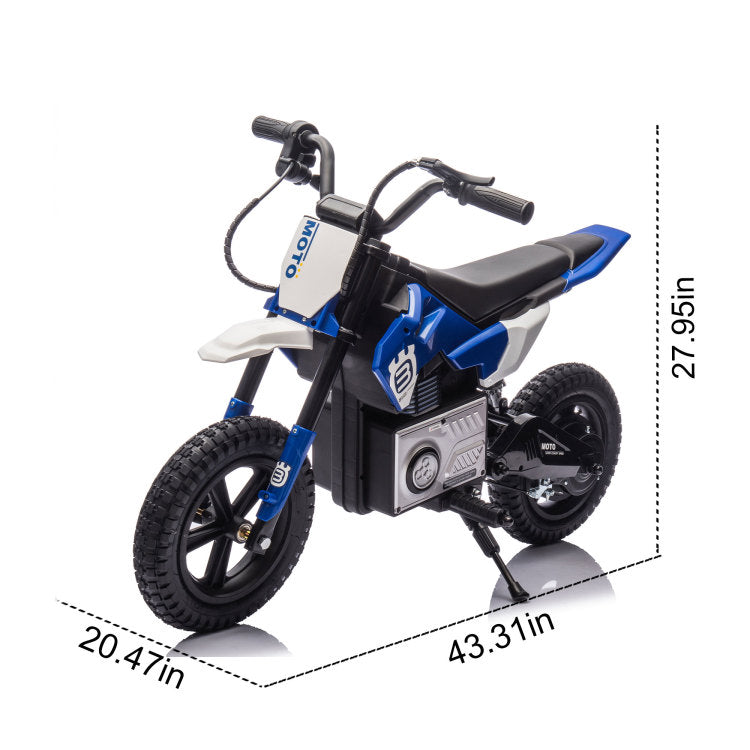 24V Kids Ride On Electric Toy Motocross Motorcycle,200W High Speed Hub Motor,Rear Wheel Shock Absorber,Adjustable Speed,Led Lamp,Bluetooth,Music,Speeds 3.11 9.32Mph For Kids Aged 5 12