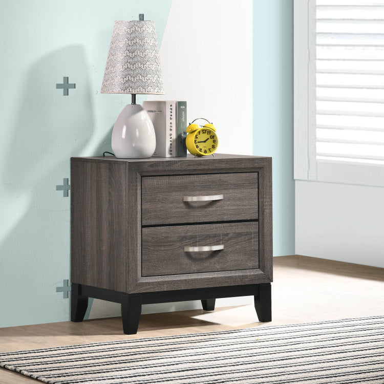 Stephan Grey Oak 2 Drawer Nightstand