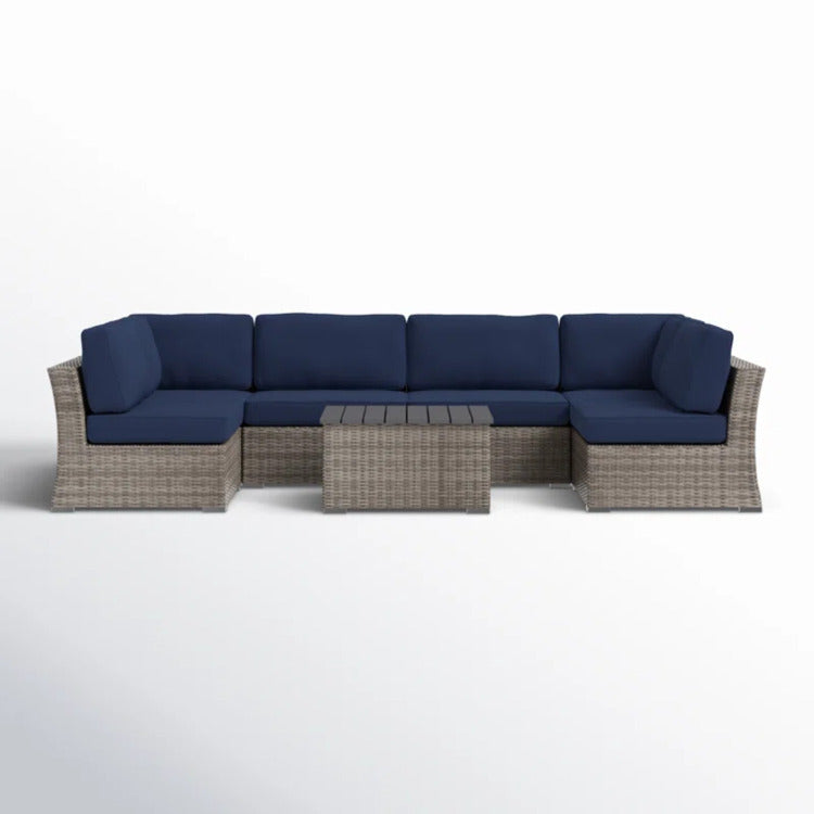 Ready To Use 4 Person Wicker Seating Group With Premium Fabric