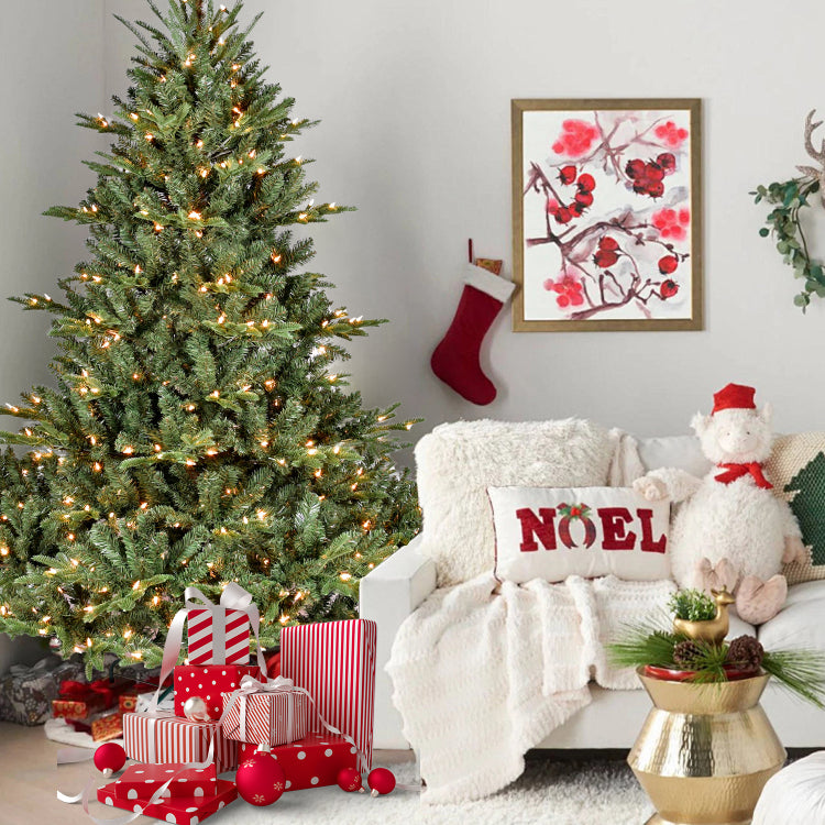 4Ft Full Shape Christmas Tree With 150 Ul Lights Pe Pvc Mixed Branches, 673 Tips, Wide Base For Spacious Areas, Hinged Structure, Stable Metal Stand
