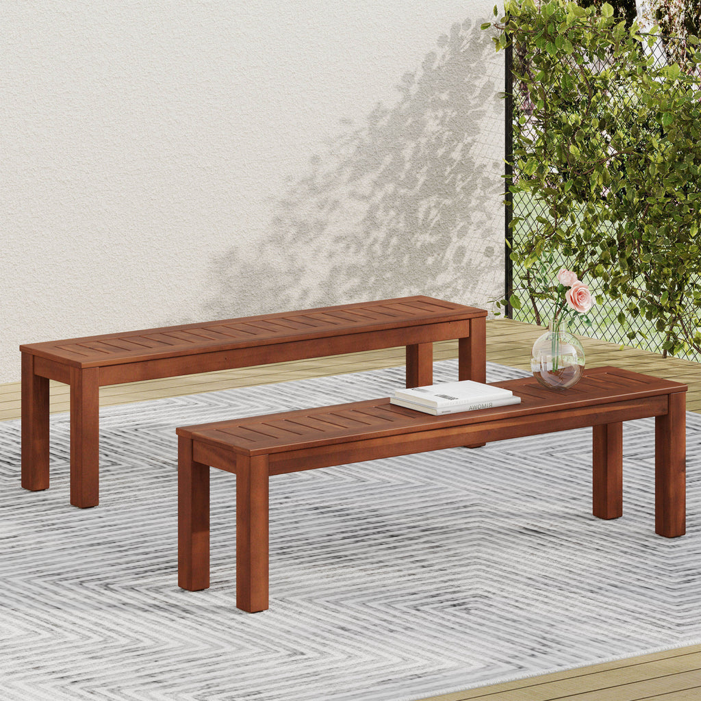 MANILA 61.75'' BENCH SET OF 2 dark brown - wood
