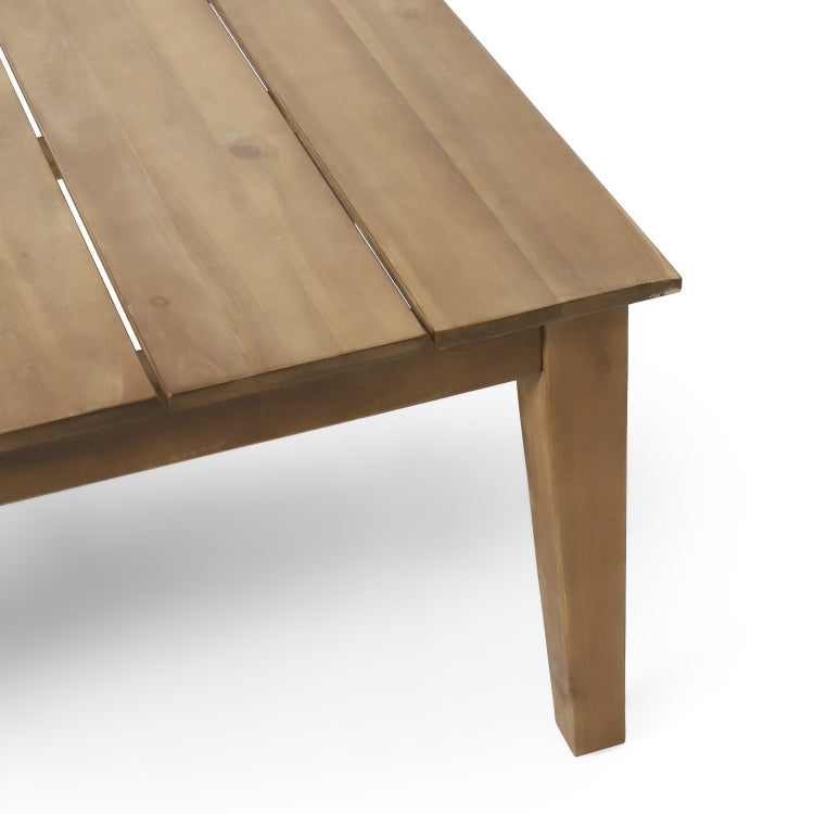 Acacia Wood Outdoor Coffee Table, Light Brown, 14'' H X 23.5'' W X 39.5'' L