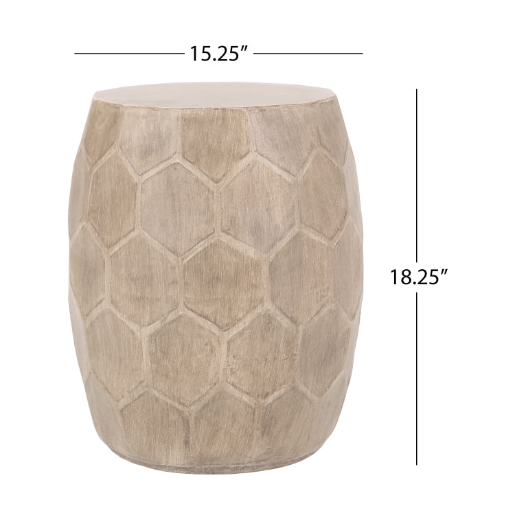 Outdoor Lightweight Concrete Side Table,Natural End Table