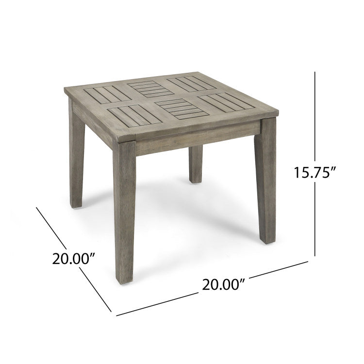 Hampton Outdoor Acacia Wood Side Table, 20 "W x 20 "D grey - wood