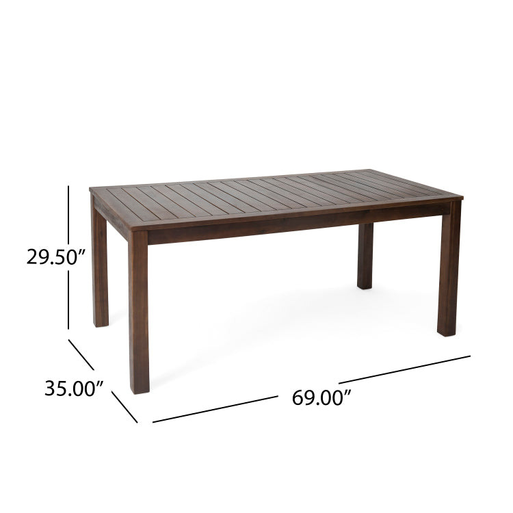 MANILA 69'' TABLE dark brown - garden & outdoor - wood
