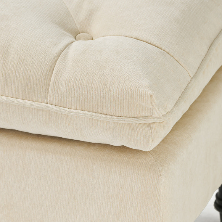 LOFTON 28INCH PILLOW TOP OTTOMAN cream - fabric