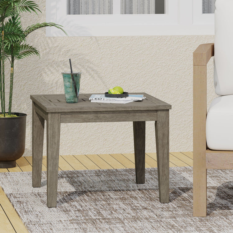 Hampton Outdoor Acacia Wood Side Table, 20 "W x 20 "D grey - wood