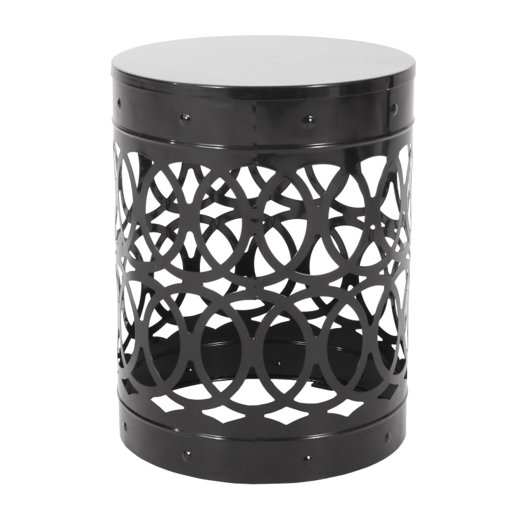 Outdoor Delight Powder Coated Iron End Table, Set Of 2, Black