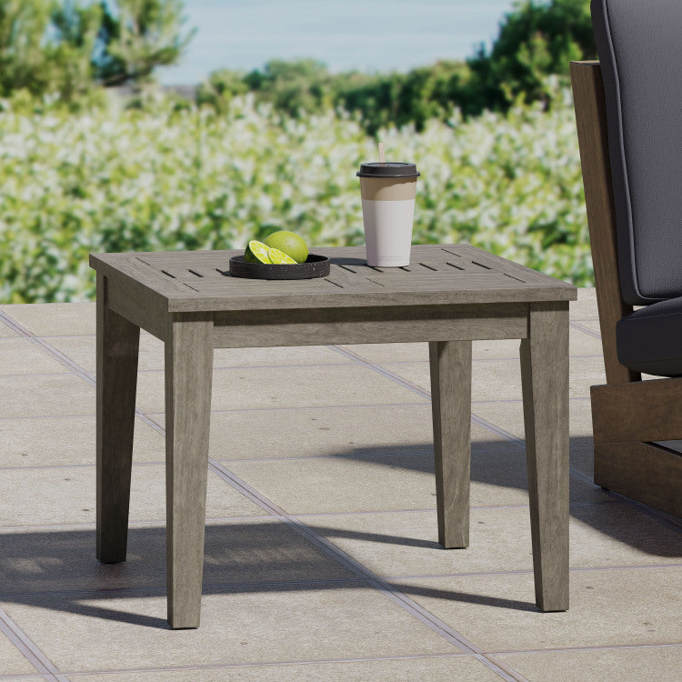 Hampton Outdoor Acacia Wood Side Table, 20 "W x 20 "D grey - wood