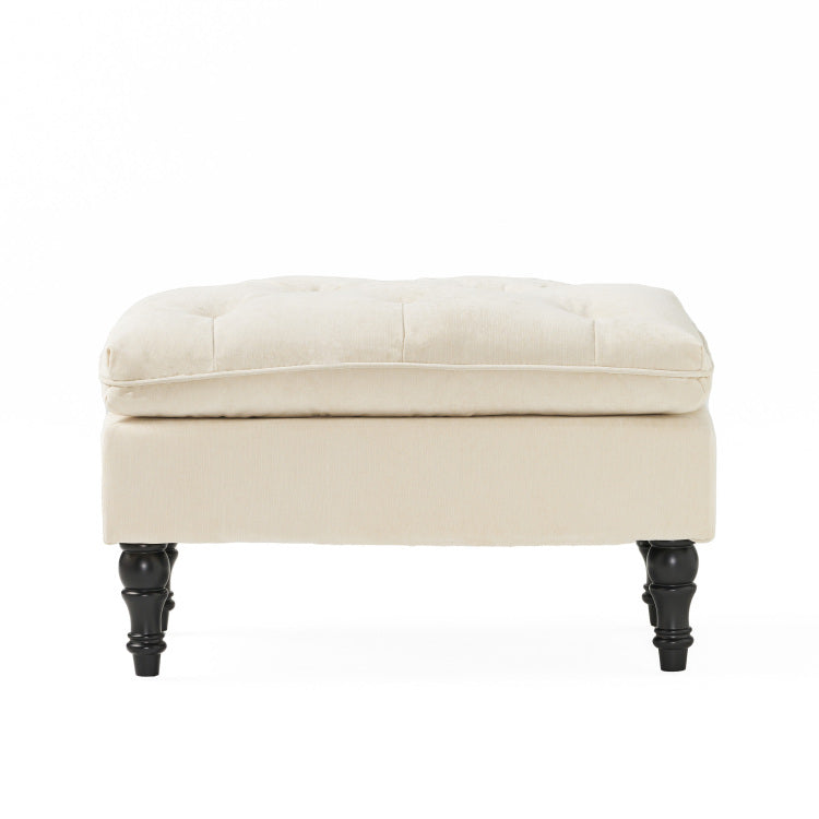 LOFTON 28INCH PILLOW TOP OTTOMAN cream - fabric
