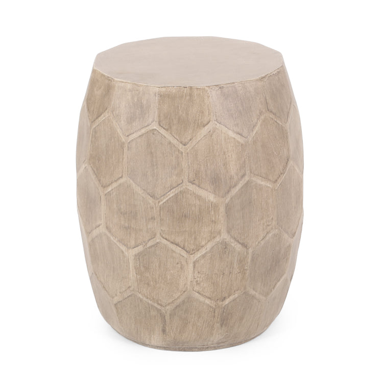 Outdoor Lightweight Concrete Side Table,Natural End Table