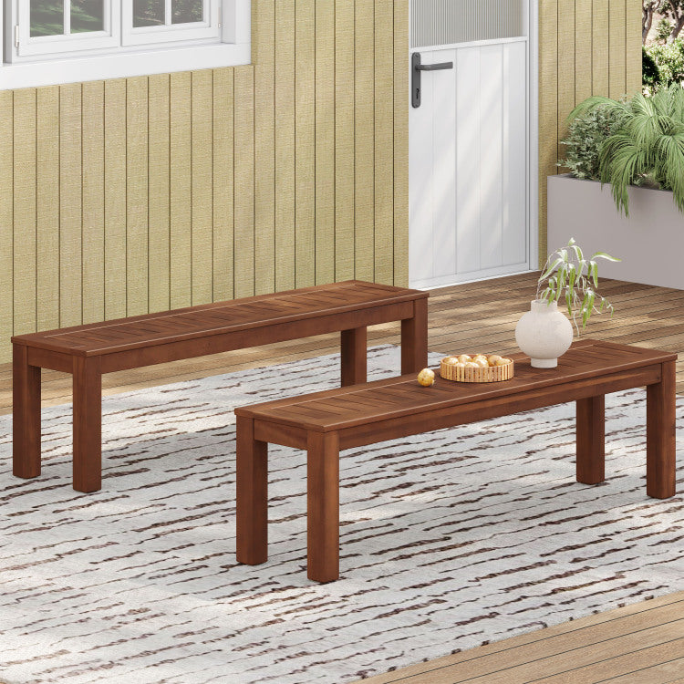 MANILA 61.75'' BENCH SET OF 2 dark brown - wood