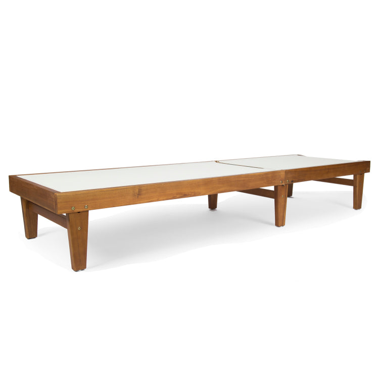 SUMMERLAND CHAISE LOUNGE WHITE MESH teak - acacia wood