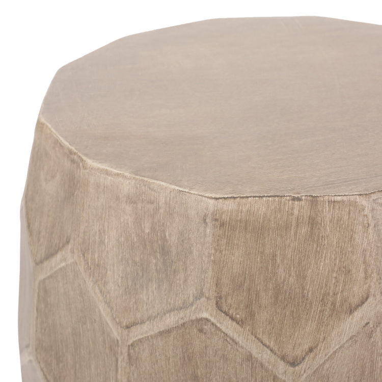 Outdoor Lightweight Concrete Side Table,Natural End Table