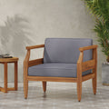 Club Chairs Laurent 500Lbs Capacity Acacia Outdoor, Teak Finish Patio Furniture Sets With Thick Cushion, Appropriate For Garden Porch