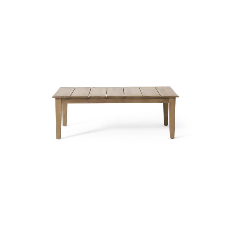 Acacia Wood Outdoor Coffee Table, Light Brown, 14'' H X 23.5'' W X 39.5'' L