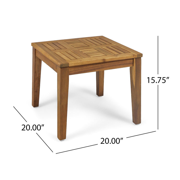 Hampton Outdoor Acacia Wood Side Table, 20 "W x 20 "D natural - wood