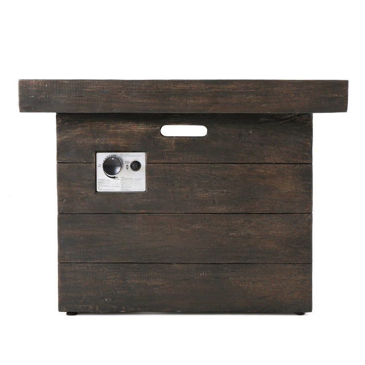 Anchorage 32'' Wood Square Mgo Fire Pit Brown 40,000 Btu