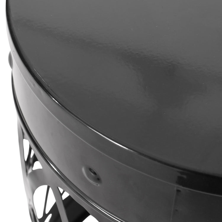 Outdoor Delight Powder Coated Iron End Table, Set Of 2, Black
